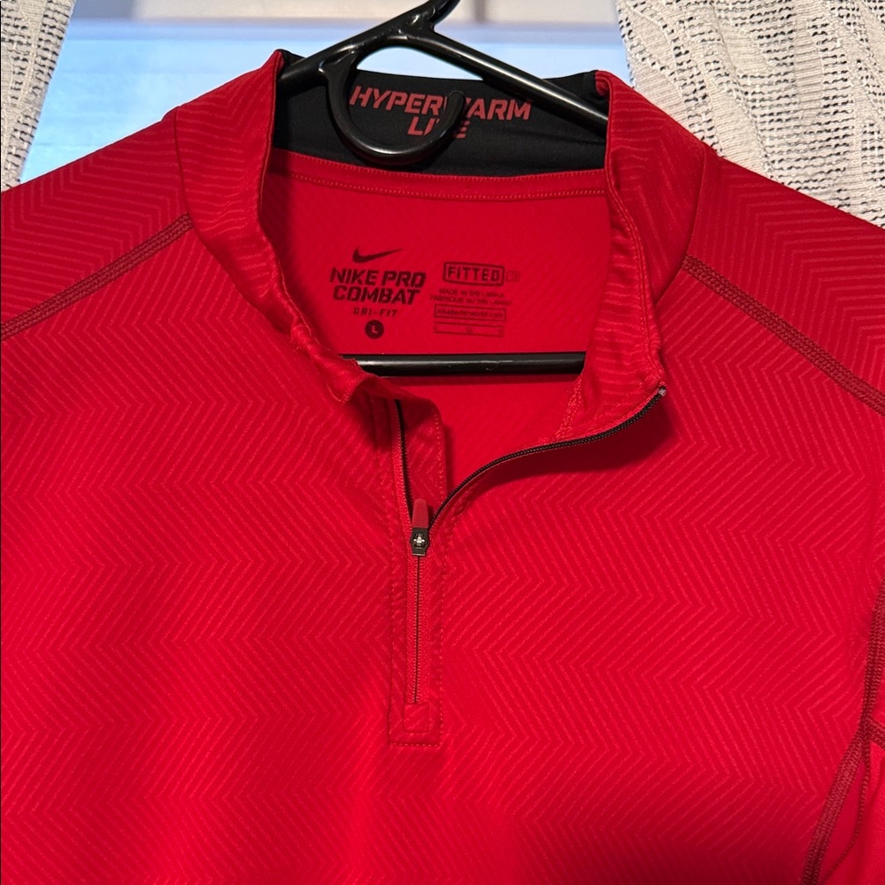 Nike Pro Combat Hyperwarm Red Top - image 1